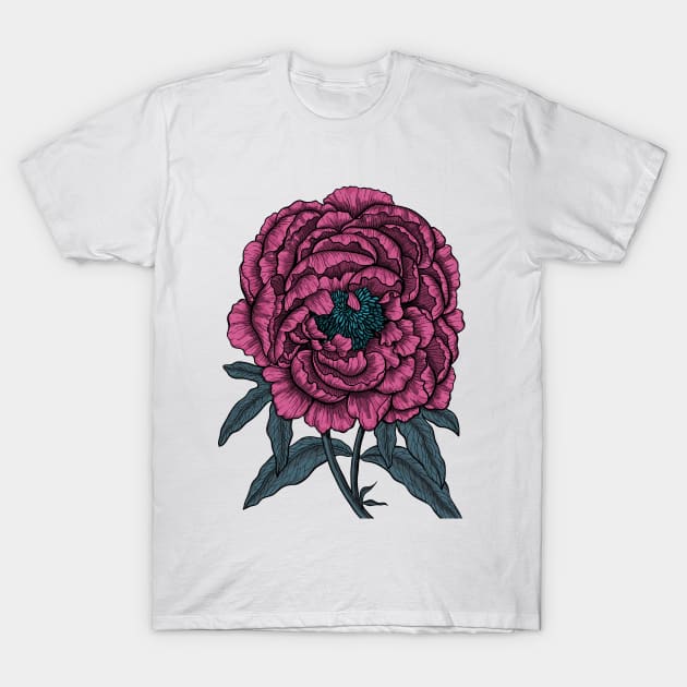 Peony drawing T-Shirt by katerinamk